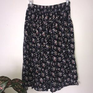 Vintage A-Line flowy light spring summer midi skirt